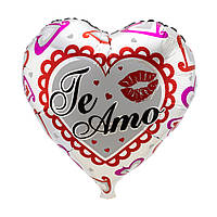 Кулька 45см Серце з принтом 13137 (1шт)