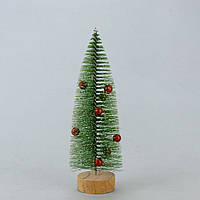 Декор новорічний настільний Ялинка 20 см з кульками (зелений)
