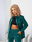 Жіночий прогулянковий костюм з джинсового трикотажу 42-54 смарагдовий, фото 2