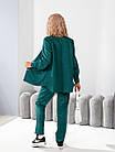 Жіночий прогулянковий костюм з джинсового трикотажу 42-54 смарагдовий, фото 3