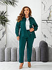 Жіночий прогулянковий костюм з джинсового трикотажу 42-54 смарагдовий, фото 5