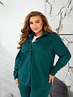 Жіночий прогулянковий костюм з джинсового трикотажу 42-54 смарагдовий, фото 6
