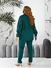 Жіночий прогулянковий костюм з джинсового трикотажу 42-54 смарагдовий, фото 7