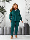 Жіночий прогулянковий костюм з джинсового трикотажу 42-54 смарагдовий, фото 8