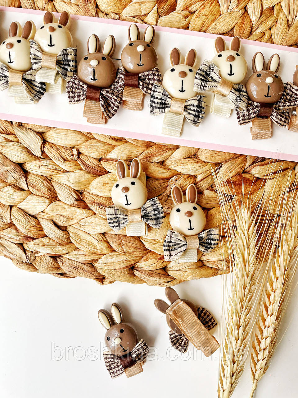 Заколки дитячі оптом 10 пар/уп ЗАЙЦІ, фото 1
