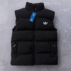 Чоловіча жилетка Adidas чорна Адідас легка безрукавка плащівка демісезон весна осінь