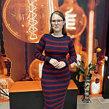 Плаття вязане довге полоска облягаюче тепле S бордо, фото 6