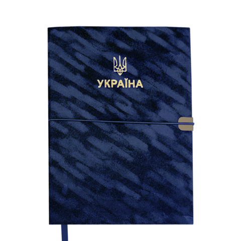 Щоденник датований 2025 PATRIOT VELOUR, A5, синій, штучна шкіра