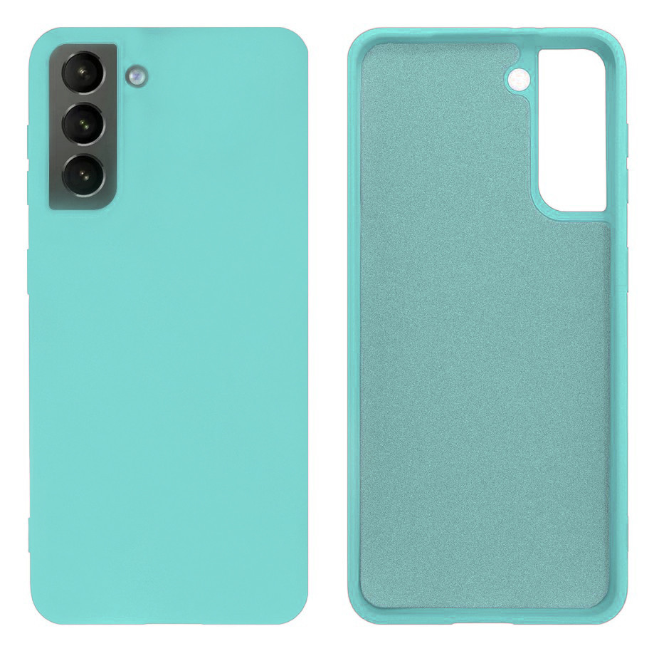 Чохол Silicone case Camera Protective для Samsung S22 (02) бірюза Sea blue