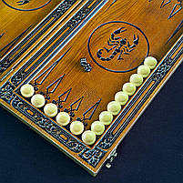 Нарди дерев'яні ручної роботи Скорпіон 46×23см, фото 10
