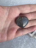 Спектроліт серце камінь без оправи лабрадор кабошон натуральний лабрадор камінь 29*26*12 мм. Індія., фото 3