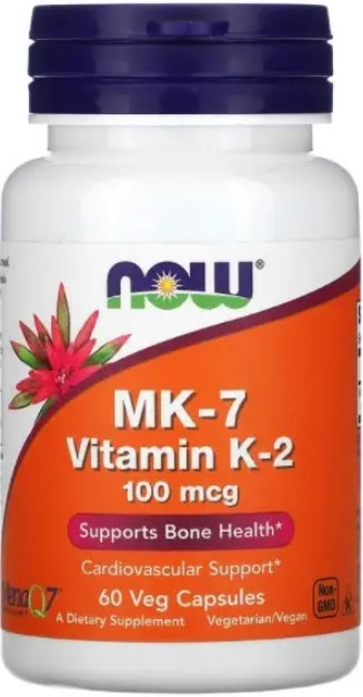 Вітамін К-2 MK7 Now Foods MK-7 Vitamin K-2 100 mcg 60 капс