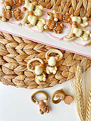 Резинки для волосся дитячі 10 пар/уп МІШКА ЗІ СТРАЗАМИ