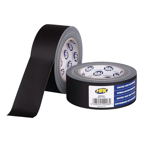 HPX GAFFER TAPE - 48мм х 25м, чорна матова стрічка для театру, кіно та телестудій, фотостудій, знімальних майданчиків