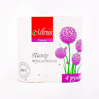 Туалетний папір Mirus 2-х шарова целюлоза 4 рулони за 18 метрів, фото 5