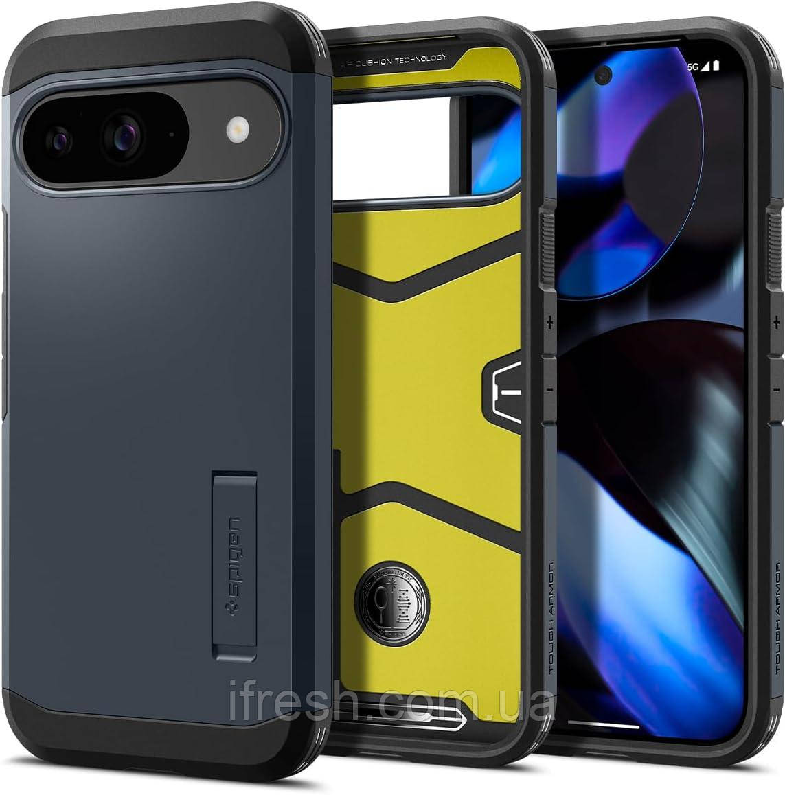 Чохол Spigen для Pixel 9 / Pixel 9 Pro - Tough Armor, Metal Slate (ACS07693)