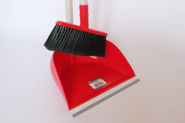 Совок і щітка з довгою ручкою Plastart TE 395/red, фото 3