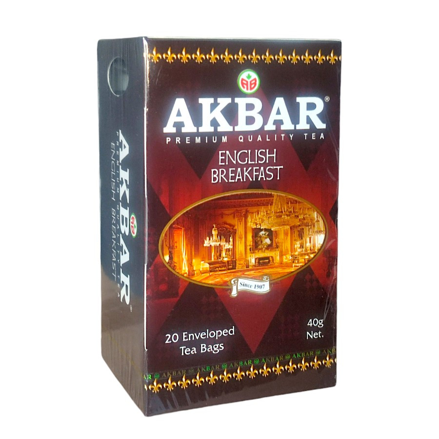 Чорний чай Akbar English Breakfast 20 пакетиків в конвертах, фото 1
