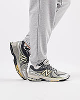 Чоловічі кросівки шкіряні сітка New Balance 860v2 White Gray Silver, кеди Нью Беланс сірі. Чоловіче взуття