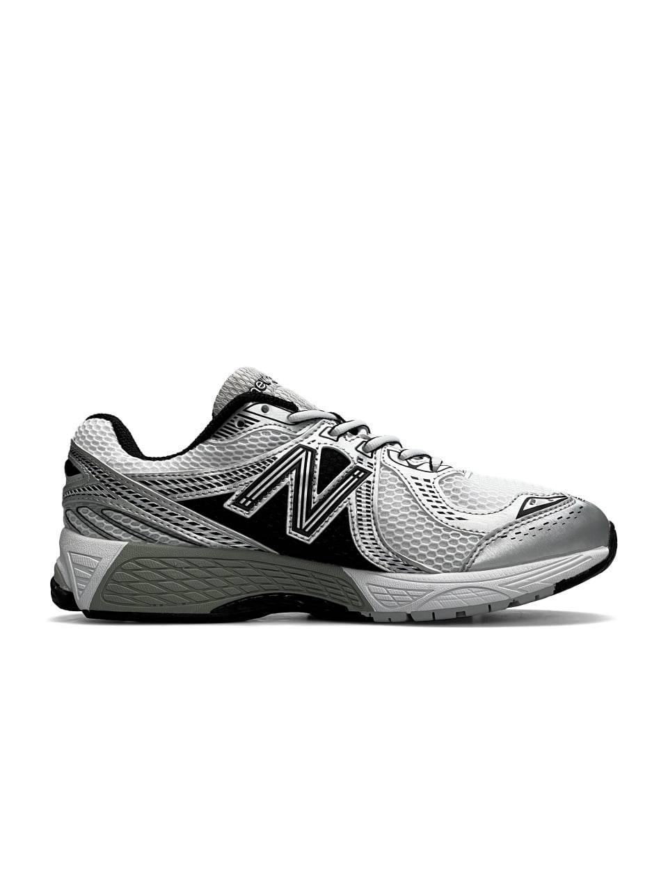 Чоловічі кросівки шкіряні сітка New Balance 860v2 White Silver Black, кеди Нью Беланс білі 41