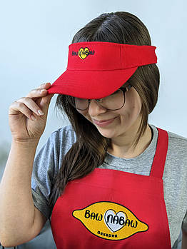 Кепка козирок з вашим логотипом Червона