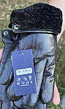 Зимові чоловічі рукавички з натуральної шкіри. Підкладка з мутону, фото 3