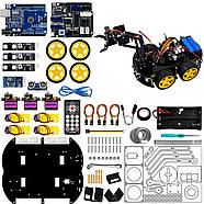 Механічний автомобільний комплект ArduinoLafvin 4WD з роботизованою рукою, фото 2