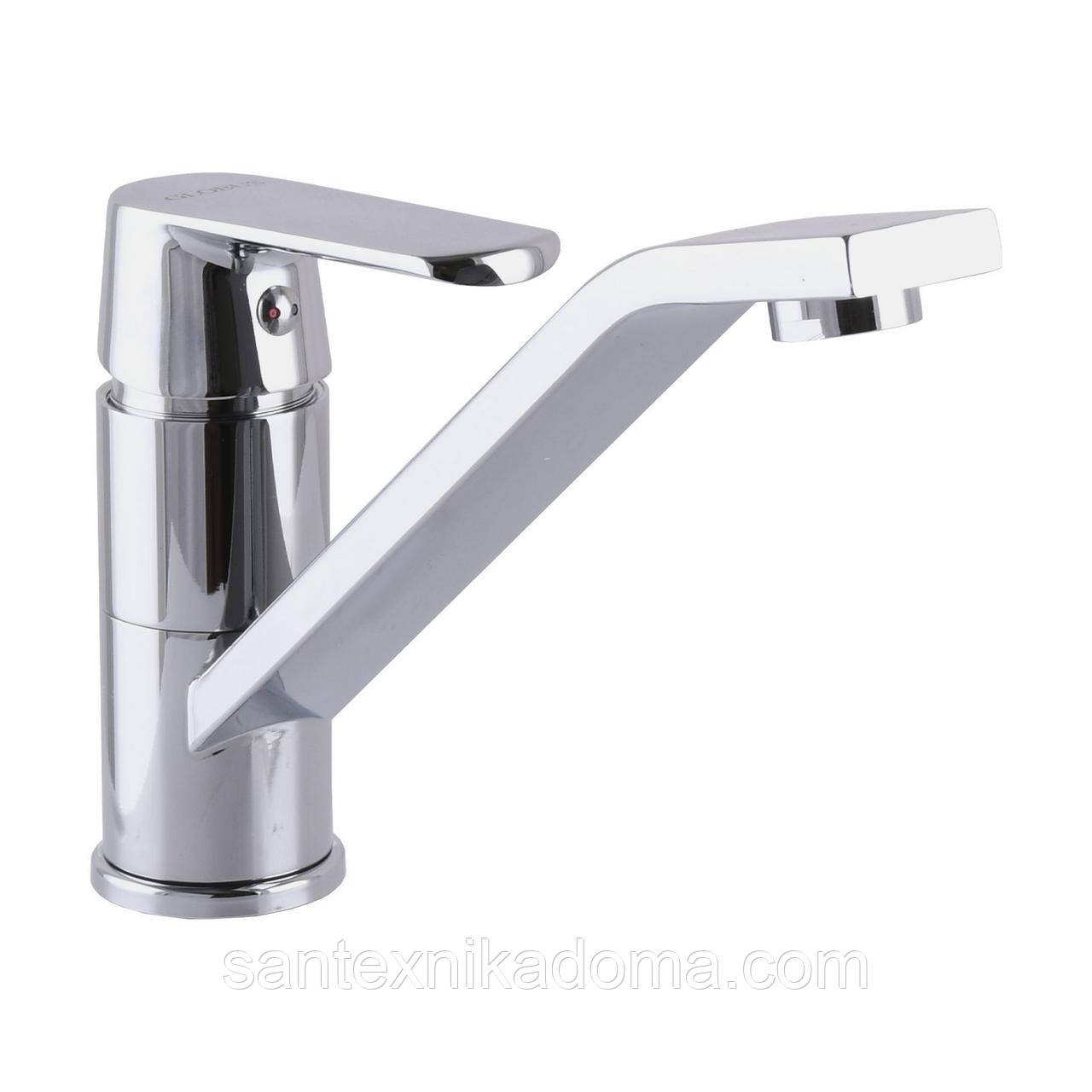 Змішувач на кухню Globus Lux Laguna GLA-0203Q-10-BB латунь вилив 18см