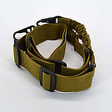 Тактичний двоточковий ремінь банджі через плече койот, фото 3