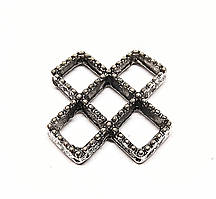 Намистини металеві Finding Рамка пласка ромби на 5 намистин до 6 мм Античне срібло 24 мм х 24 мм х 5 мм Отвір 1 мм