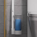 Комплект на підставці для прибирання та чищення унітаза тримач насадки 6 шт, фото 5