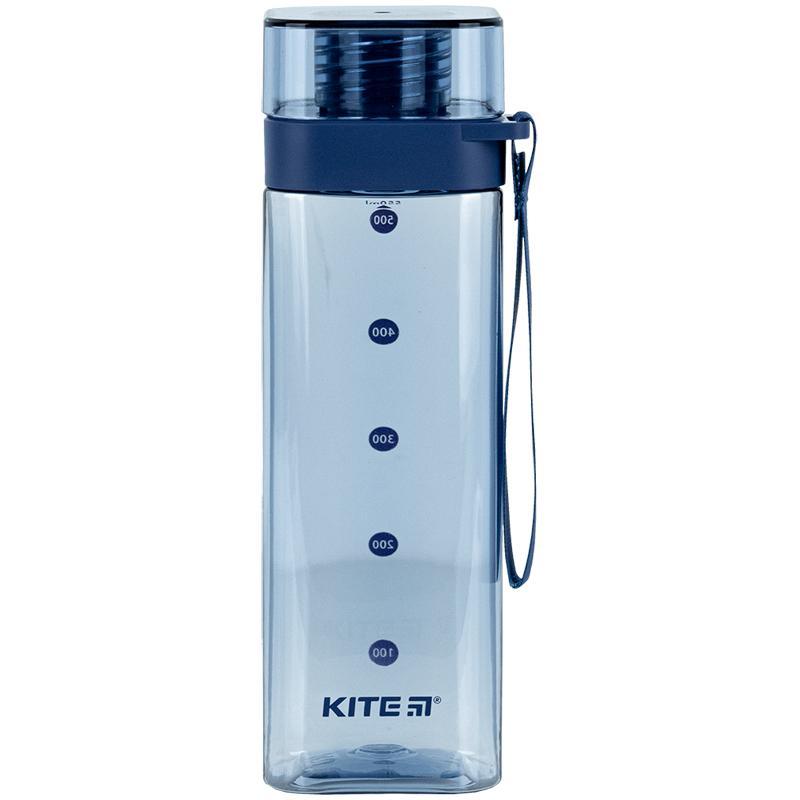Пляшечка для води квадратна Kite 550 мл блакитна K24-1209-1