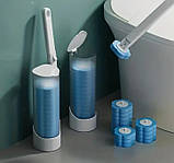 Комплект на підставці для прибирання та чищення унітаза тримач насадки 6 шт, фото 8