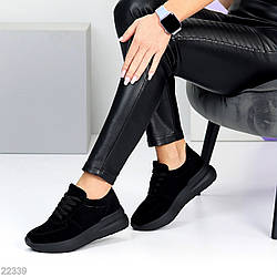 Базові чорні замшеві кросівки натуральна замша, модель в асортименті 37