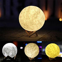 Дитяча акумуляторна лампа 7 кольорів Moon Lamp 18 см, Дитячий нічник для малюка, Нічники QR-625 для сну, фото 6