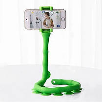 Гнучкий тримач для телефону з універсальними присосками Cute Worm Lazy Holder. WI-987 Колір: зелений, фото 5