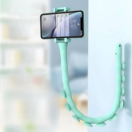 Гнучкий тримач для телефону з універсальними присосками Cute Worm Lazy Holder. DO-974 Колір блакитний, фото 1