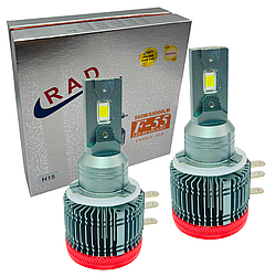Автомобільні світлодіодні LED/ЛІД лампи у фару головного світла H15 9-32V 6500K canbus F-55