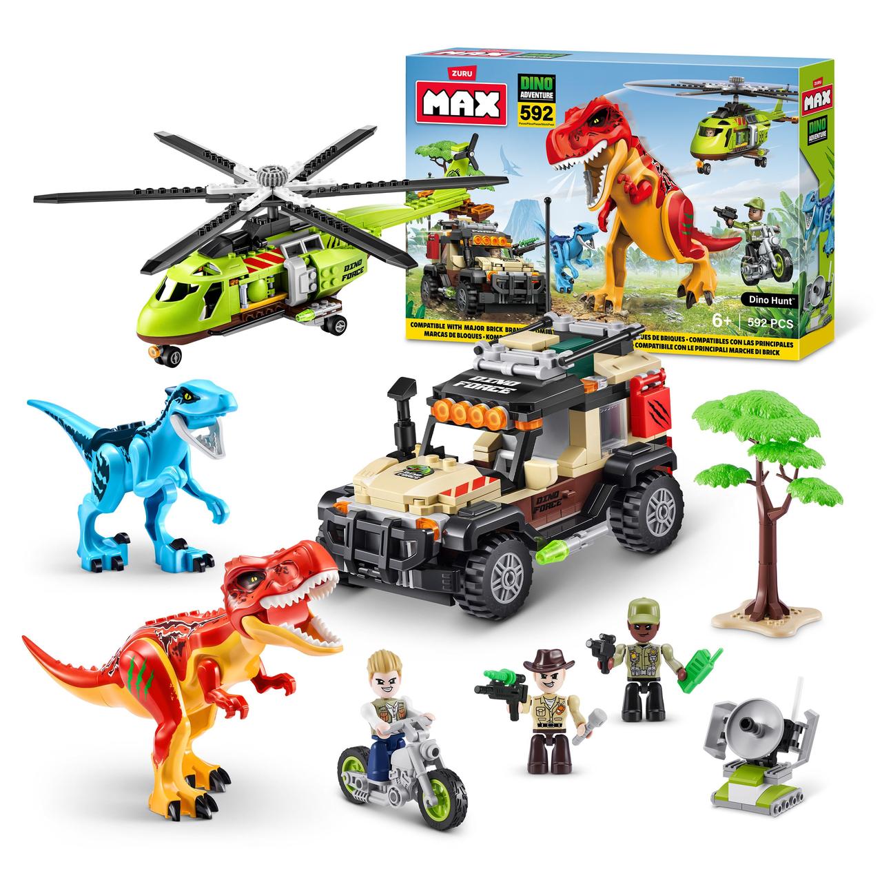 Конструктор 83156 Zuru Охота на динозавров MAX-DINO ADVENTURE 592 деталей, фото 1