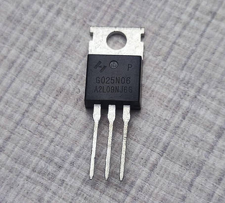 Транзистор MOSFET G025N06 HYG025N06LS1P 60V 25A TO-220, фото 1