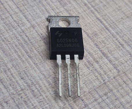 Транзистор MOSFET G025N06 HYG025N06LS1P 60V 25A TO-220, фото 2