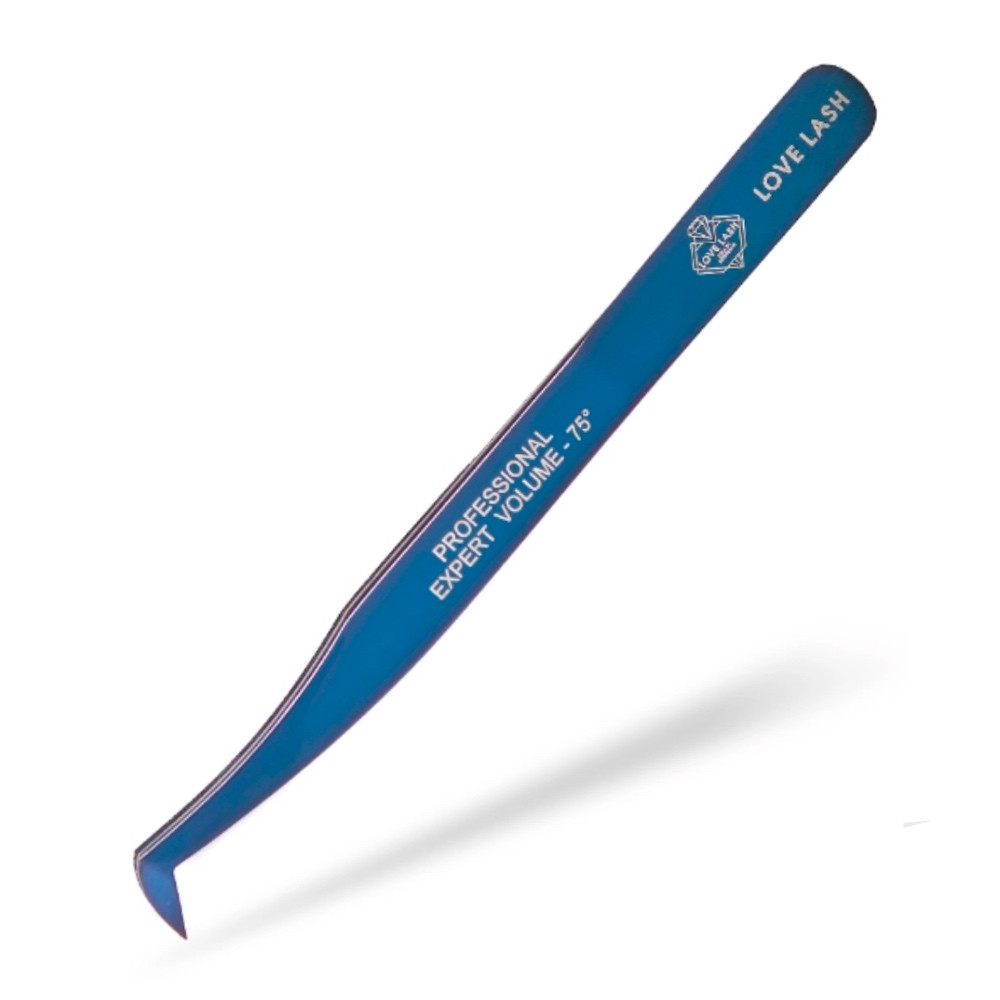 Пінцет LoveLash Чобіток 75° Blue