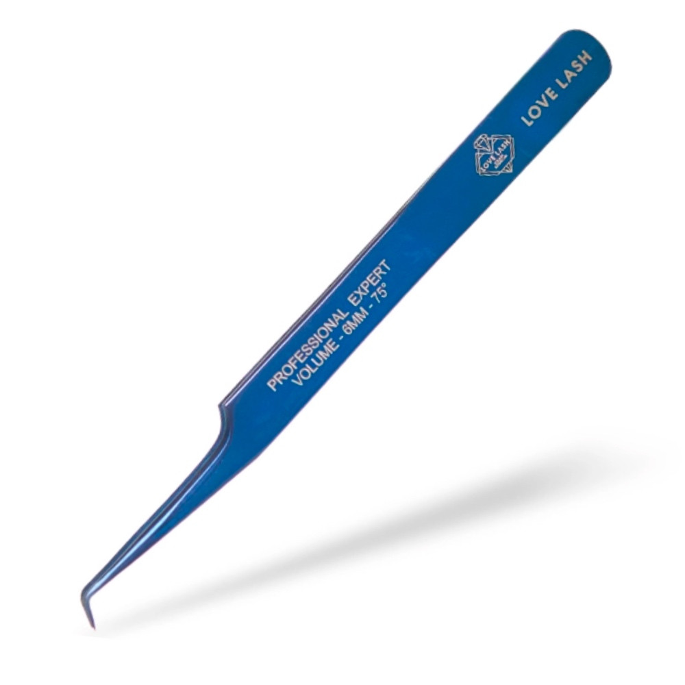 Пінцет LoveLash L-6mm 75° Blue