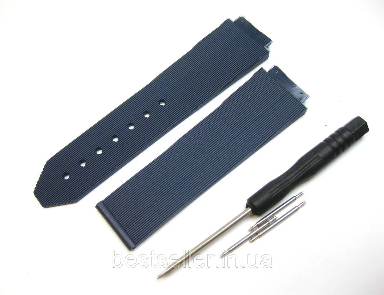 Ремінець до годинників HUBLOT 21x18mm синій STRIPES AAA