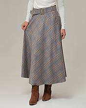 Спідниця в карту Kylie 5670 36 сіра