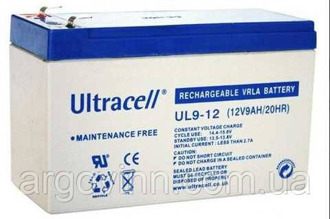 Акумуляторна батарея Ultracell UXL9-12 AGM 12V 9 Ah (151 x 65 x 99) , 2.45 kgWhite Q8/420