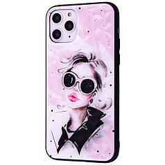 Чохол для Apple Iphone 11 Pro жінка в окулярах. YA-651 Колір рожевий