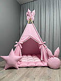 Вігвам Рожевий світ 7 БОНБОН + Плюш minky Повний комплект, вігвам для дівчинки, вігвам для дітей, дитячий вігвам, дитяча палатка, фото 7
