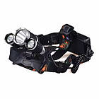 Налобний ліхтар на акумуляторі 18650 Led headlight RJ 3000 з лінзою Ліхтарик на лоб, Ліхтарик на голову, фото 5