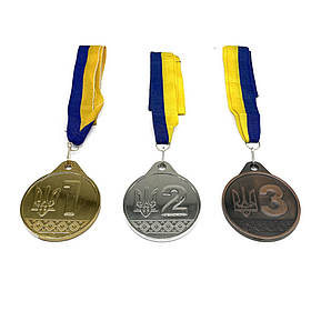 Набір(комплект) медалей № 2 Newt NE-LG-L123, 1, 2, 3 місце зі стрічками, Toyman
